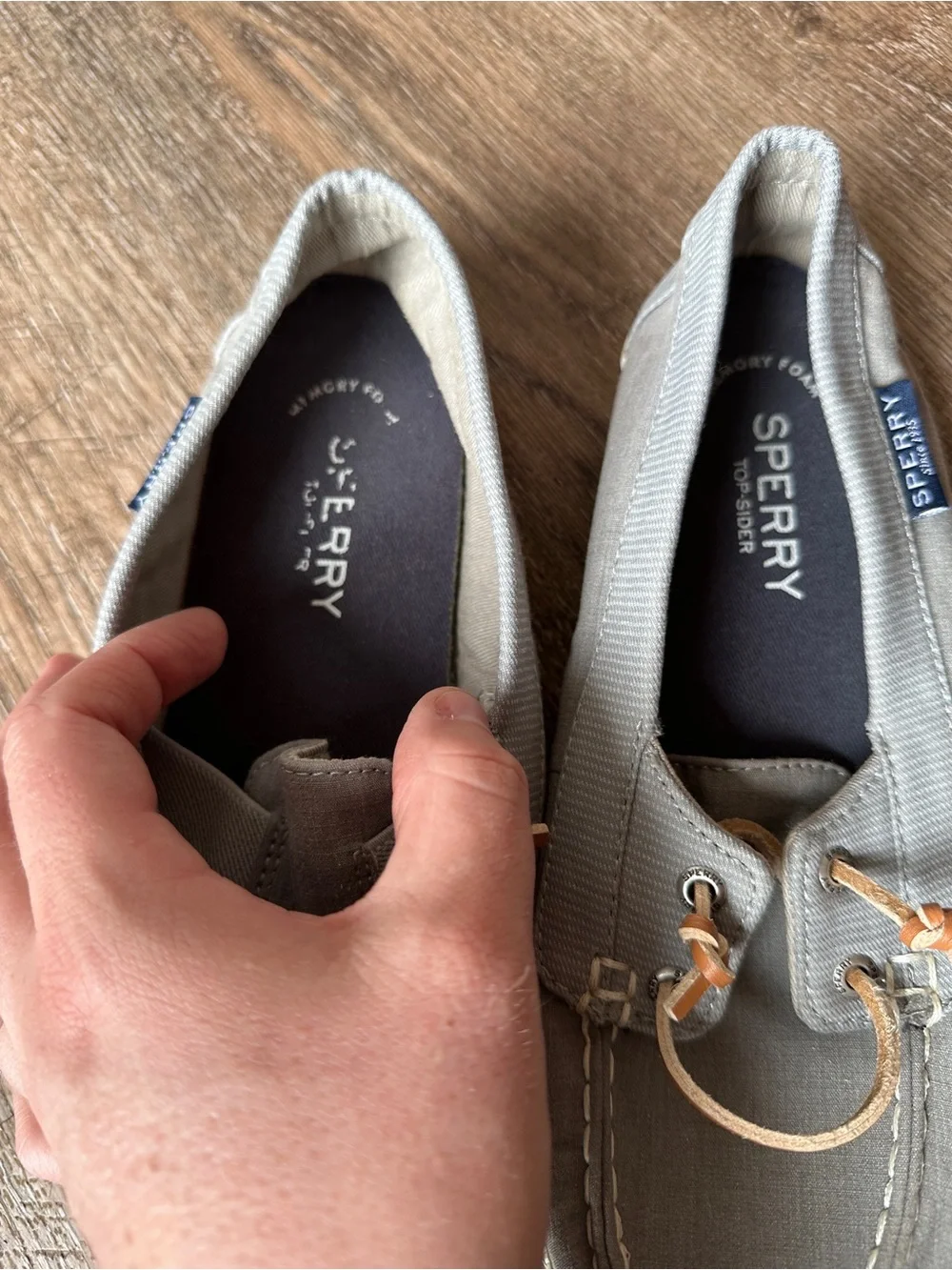 Sperry Top-Sider Lounge Away Gray Canvas Slip On Sneakers Size 7.5